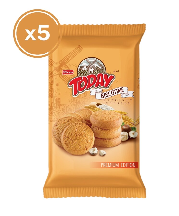 Biscotime Fındık Parçacıklı Kurabiye 250 Gr. (5 Adet) - 1