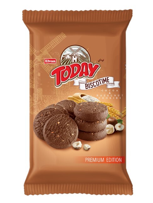 Biscotime Kakaolu Fındık Parçacıklı Kurabiye 250 Gr (1 Paket) - Elvan