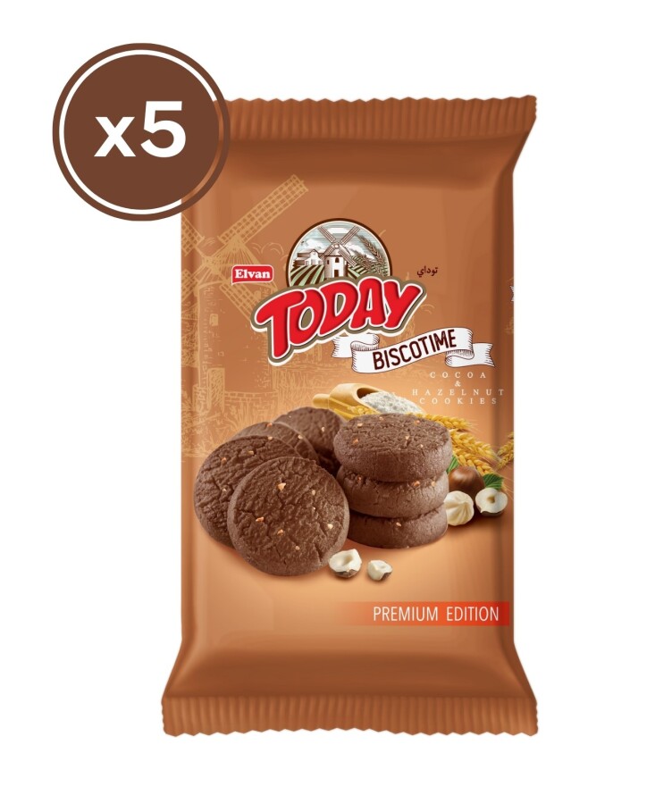 Biscotime Kakaolu Fındık Parçacıklı Kurabiye 250 Gr. (5 Adet) - 1