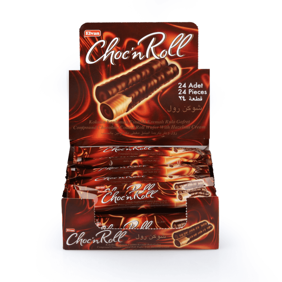 Choc N Roll Kakao Kaplamalı Fındık Kremalı Roll Gofret 16 Gr. 24 Adet (1 Kutu) - 3