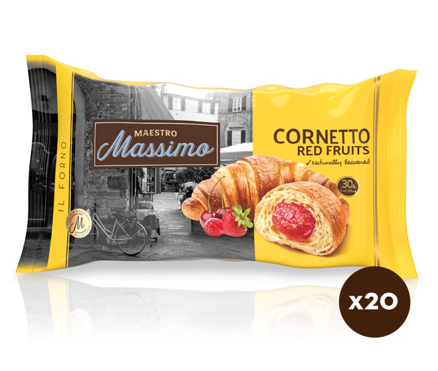 Cornetto Red Fruits (Kruvasan Kırmızı Meyveli) 45 Gram 20 Adet (1 Kutu) - 1