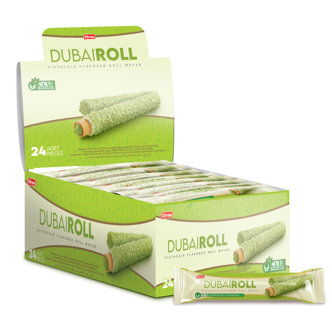 Elvan Dubai Roll Wafer 18 Grams 24 Pieces (1 Box) - 1