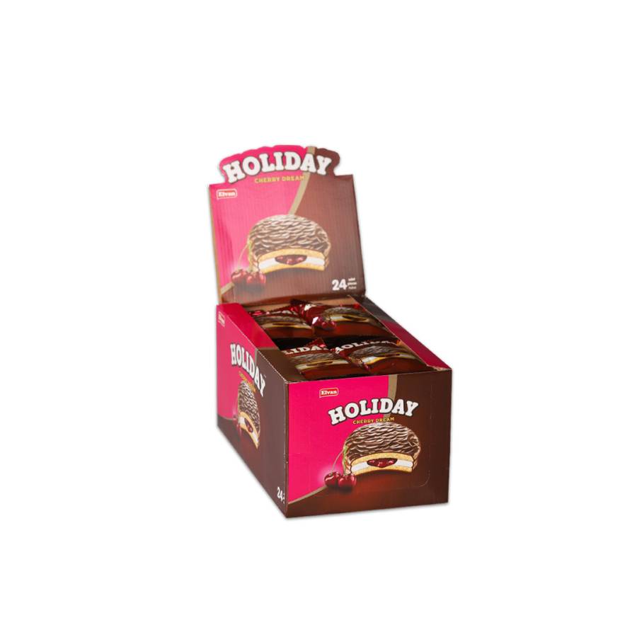 Elvan Holiday Sour Cherry Sandwich Biscuit 30 Gr. 24 of 1(Pack) - 2