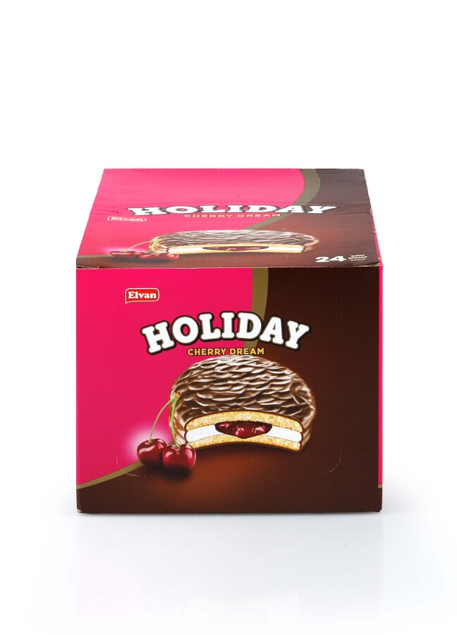 Elvan Holiday Sour Cherry Sandwich Biscuit 30 Gr. 24 of 1(Pack) - 3