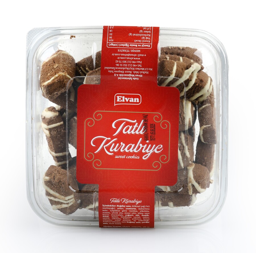 Elvan Kakaolu Beyaz Çikolatalı Parmak Tatlı Kurabiye 400 Gr. (1 Paket) - 1