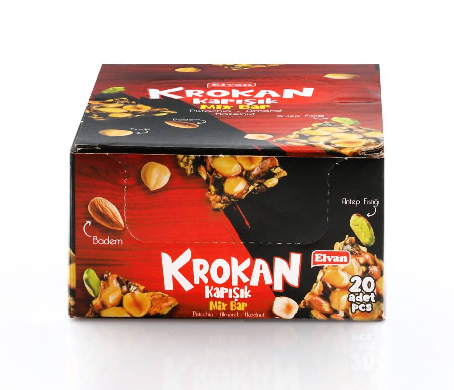 Elvan Karışık Krokan Bar 30 Gr. 20 Adet (1 Kutu) - 5