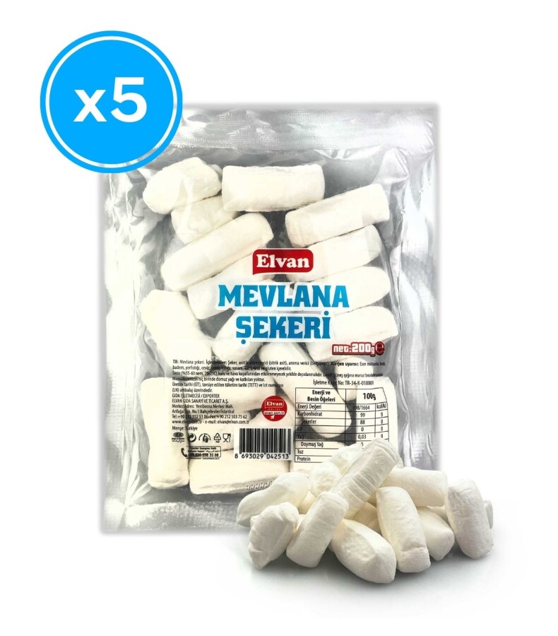 Elvan Mevlana Şekeri 200 Gr. (5 Adet) - 1