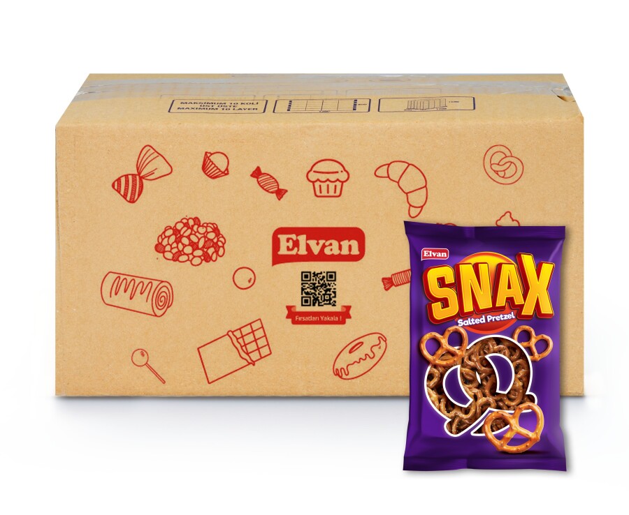 Elvan Snax Pretzel Tuzlu Kraker 200 Gr. 10 Adet (1 Kutu) - 2