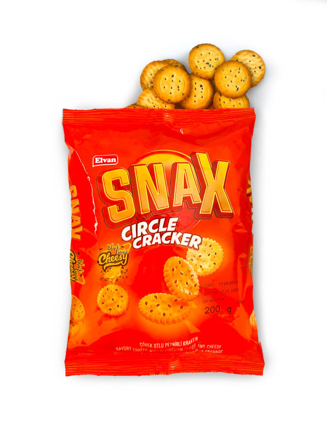 Elvan Snax Round Crackers with Nigella Cheese 200 Gram (1 Pack) - 1