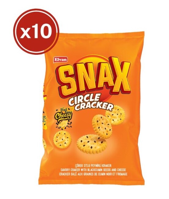 Elvan Snax Yuvarlak Kraker Çörekotlu Peynirli 200 Gr. 10 Adet (1 Kutu) - 1