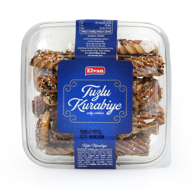 Elvan Tuzlu Tırtıl Kurabiye 400 Gr. (1 Paket) - Elvan