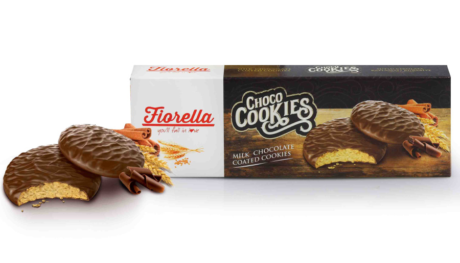 Fiorella Choco Cookies Çikolata Kaplamalı Karamelli Bisküvi 106 Gr. (1 Adet ) - 1