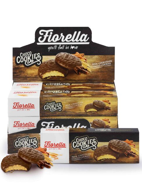 Fiorella Choco Cookies Çikolata Kaplamalı Karamelli Bisküvi 106 Gr. 6 Adet (1 Kutu) - Fiorella