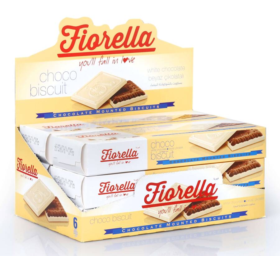 Fiorella Chocobiscuit Beyaz Çikolatalı Kakaolu Bisküvi 102 Gr. 6 Adet (1 Kutu) - 3