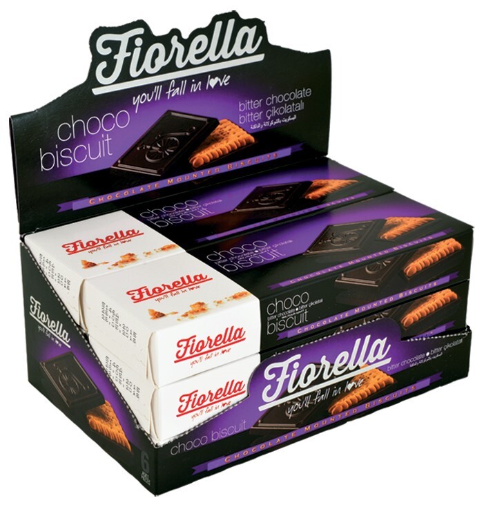 Fiorella Chocobiscuit Bitter Çikolatalı Bisküvi 68 Gr. 6 Adet (1 Kutu) - 1