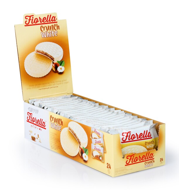 Fiorella Crunch Beyaz Çikolatalı Gofret 20 Gr. 24'lü (1 Paket) - Fiorella