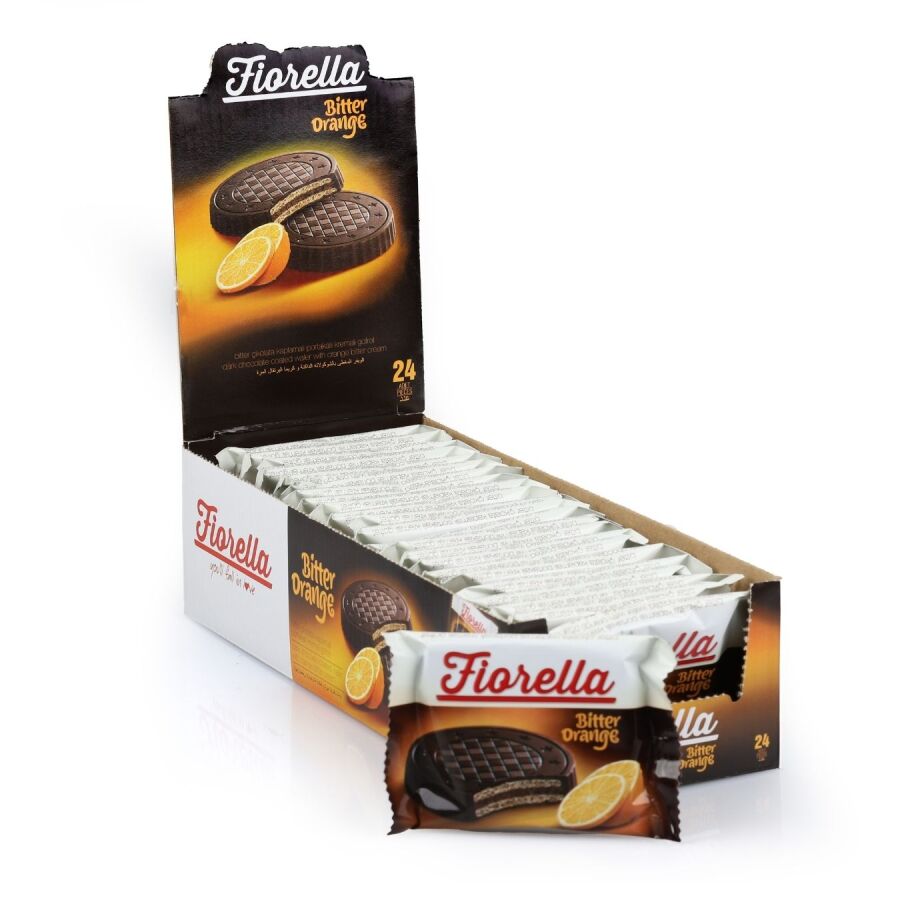 Fiorella Crunch Bitter Çikolatalı Portakal Kremalı Gofret 20 Gr. 24'lü (1 Paket) - 3