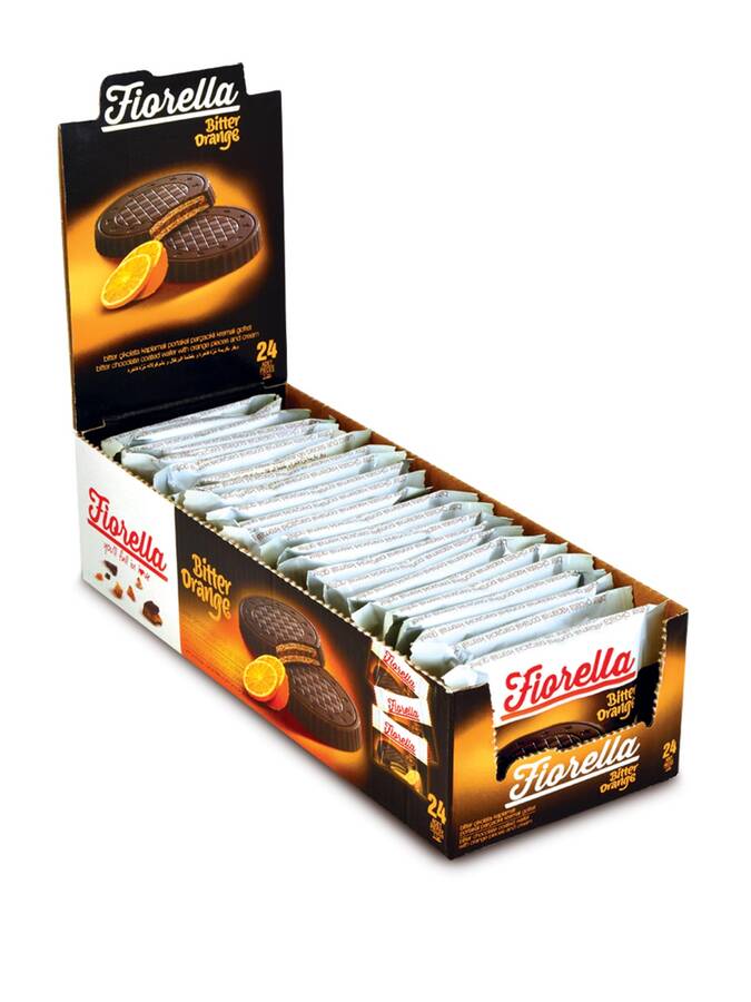 Fiorella Crunch Bitter Çikolatalı Portakal Kremalı Gofret 20 Gr. 24'lü (1 Paket) - 1