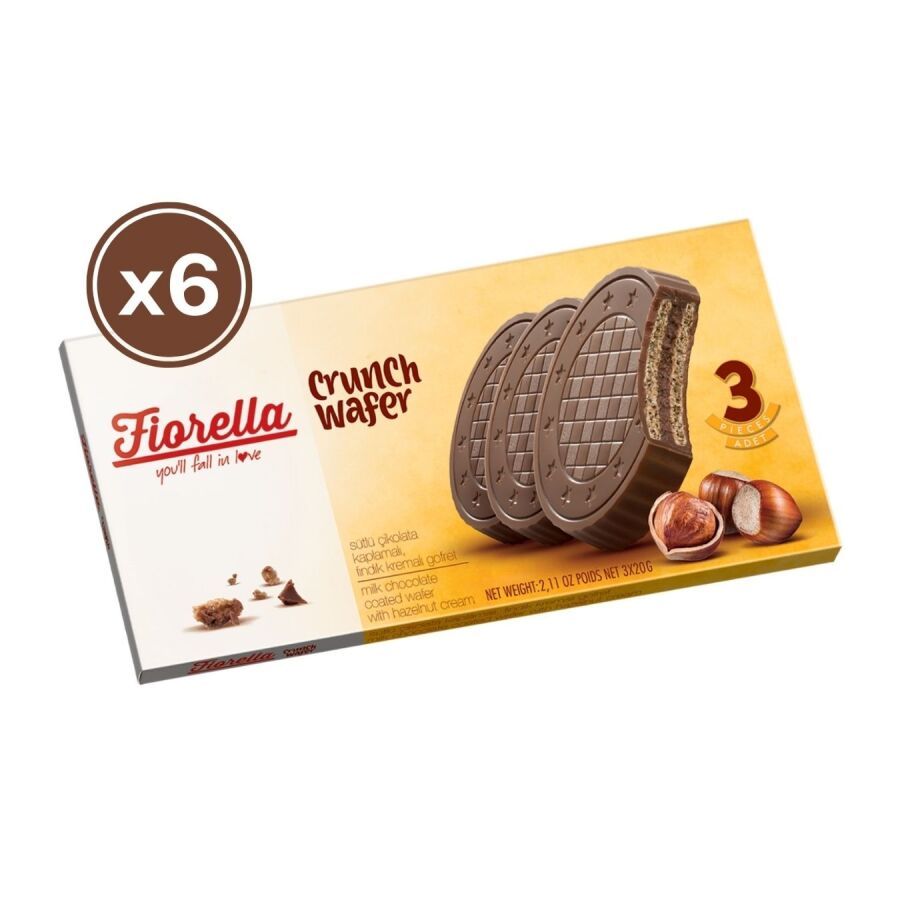 Fiorella Crunch Chocolate Wafer 20 Gr. 3 pcs 6 Pack - 1