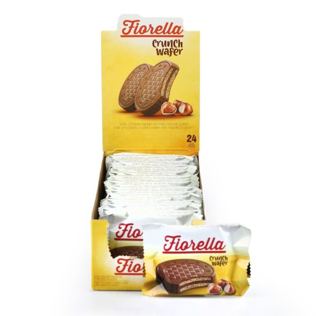 Fiorella Crunch Çikolatalı Gofret 20 Gr. 24'lü (1 Paket) - Fiorella