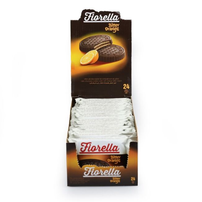 Fiorella Crunch Dark Chocolate Orange Cream Wafer 20 Grams 24 pieces (1 Package) - 4