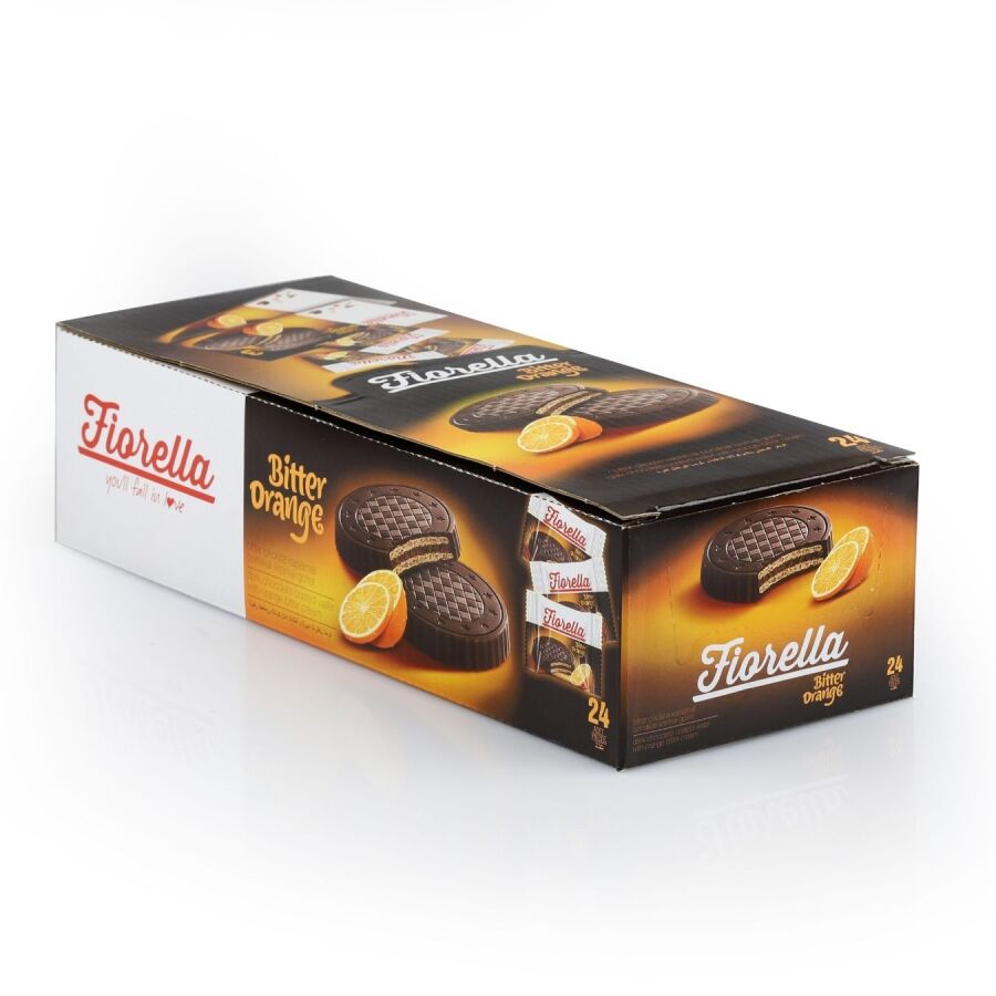 Fiorella Crunch Dark Chocolate Orange Cream Wafer 20 Grams 24 pieces (1 Package) - 5