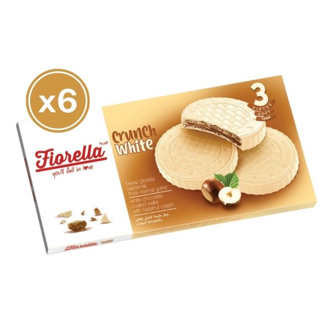 Fiorella Crunch White Chocolate Wafer 20 Grams 3-pack of 6 - 1