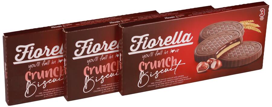 Fiorella Chocolate Biscuits with Hazelnut Cream 22,5 Gr. (3 Packs) - 1