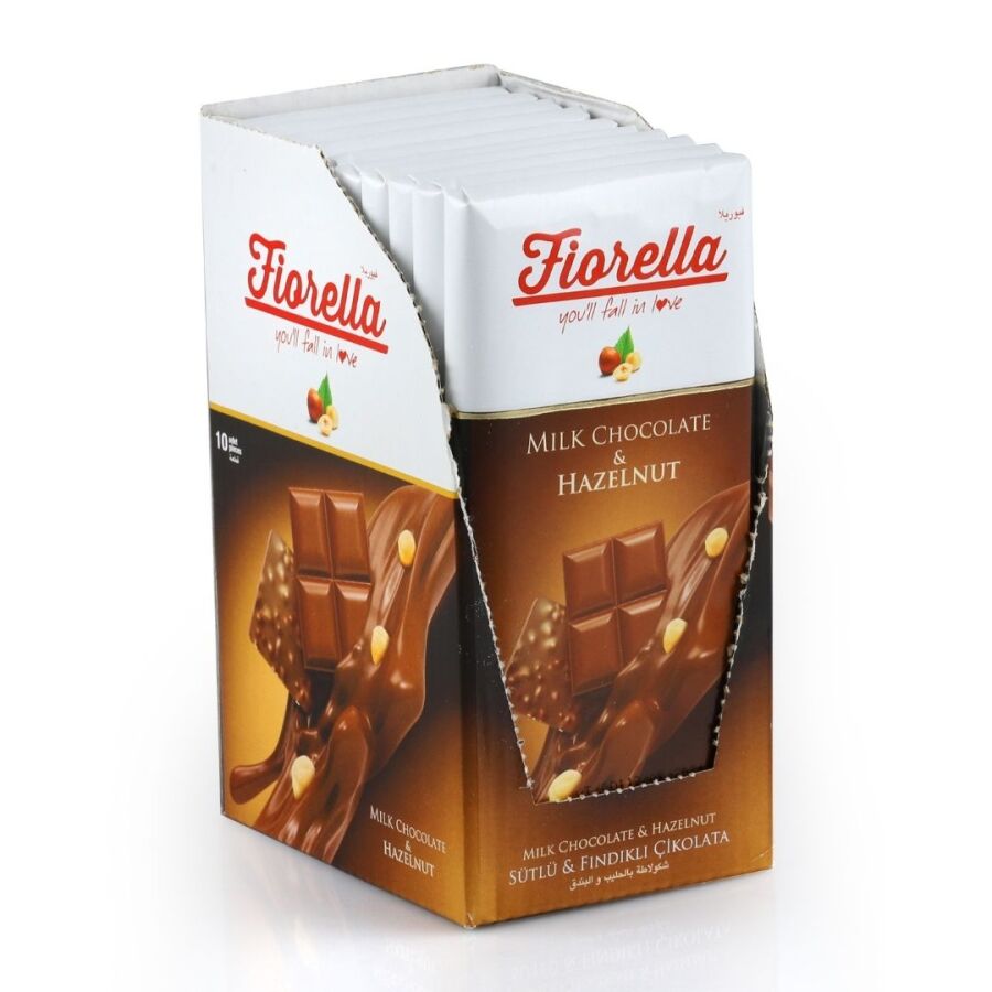 Fiorella Hazelnut Tablet Chocolate 80 Gr. 10 pcs (1 Box) - 2