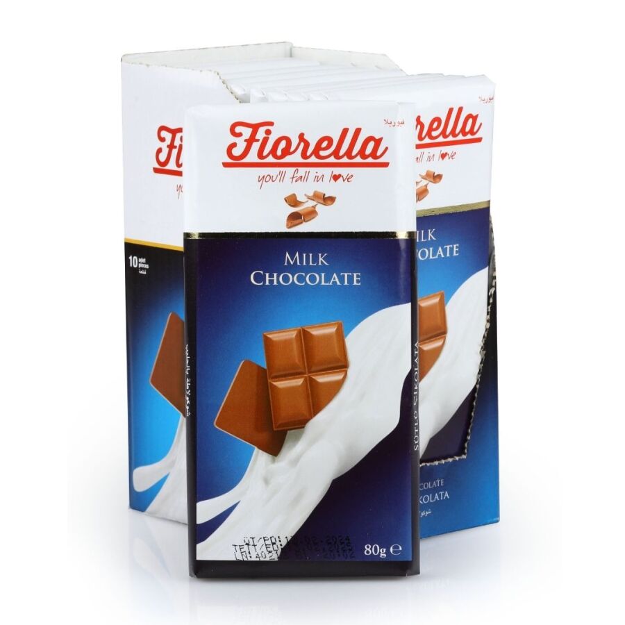 Fiorella Milk Chocolate Bar 80 Grams (Pack of 10) - 1