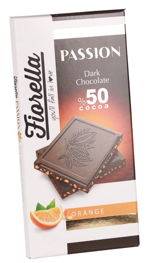 Fiorella Passion Orange Dark Chocolate Tablet 100 Gr. 1 Piece - 1