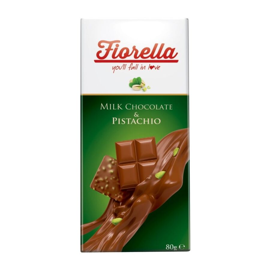 Fiorella Pistachios Tablet Chocolate 80 Gr. 10 pcs (1 Box) - 4