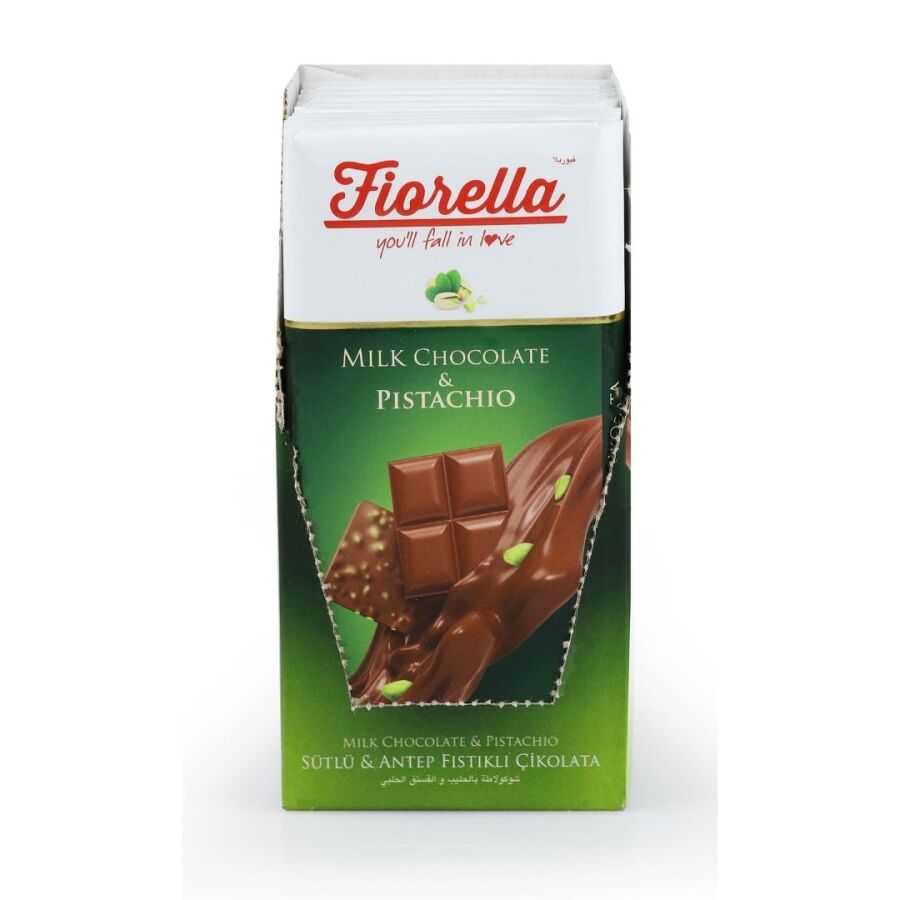 Fiorella Pistachios Tablet Chocolate 80 Gr. 10 pcs (1 Box) - 2