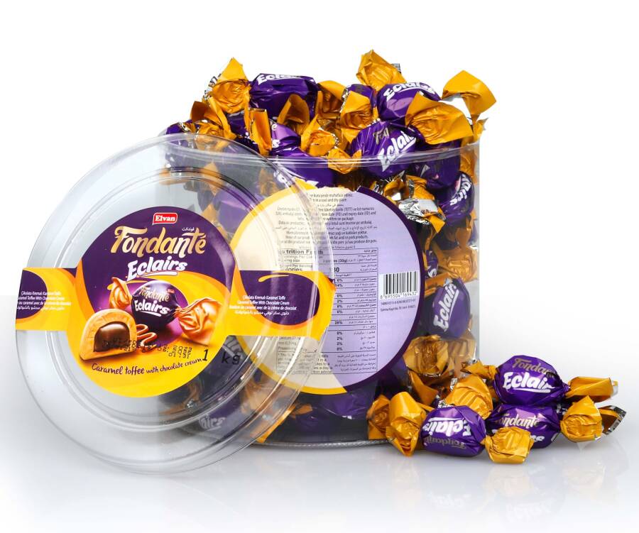 Fondante Eclairs Caramel Toffee 1000 Gr. (1 Cylinder) - 1