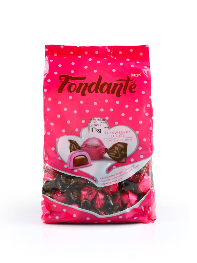 Fondante Strawberry Fudge with Chocolate Cream 1000 Gr. (1 Bag) - 2