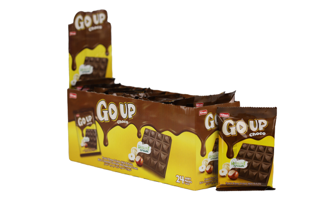 Go Up Square Tablet with Hazelnut Cream 60 Gr. 24 pcs (1 Box) - 1