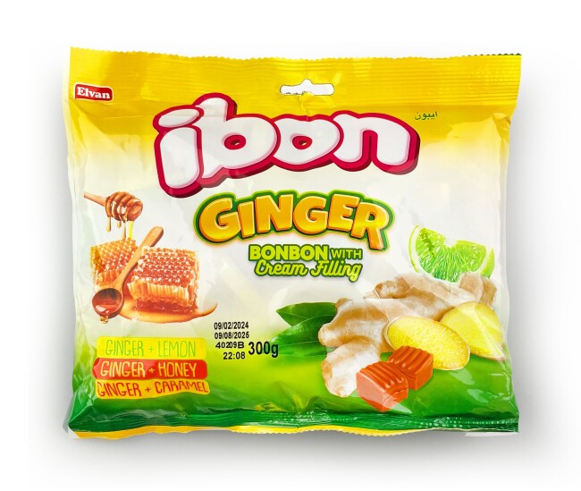 Ibon Ginger Ginger Candy 300 Grams (1 Pack) - 1