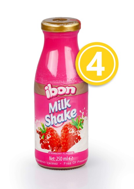 Ibon Milk Juice Strawberry 250 Ml. Pack of 4 - 1