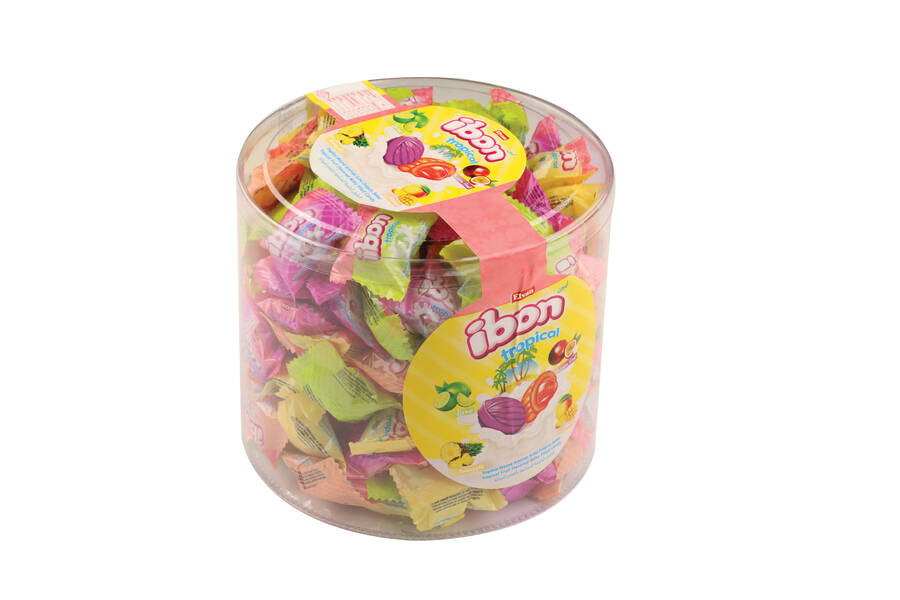 Ibon Tropical Milky Fruit Candy 1000 Gram Cylinder (1 Box) - 2