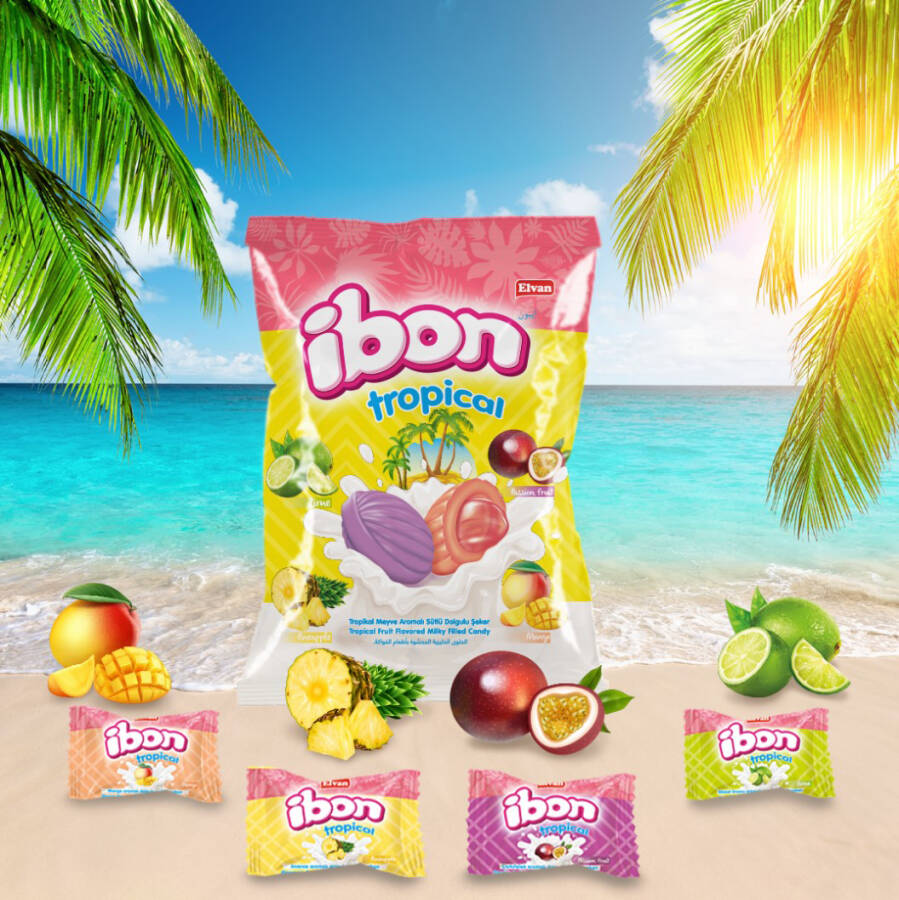 Ibon Tropical Sütlü Meyveli Şeker 1000 Gr. (1 Poşet) - 2