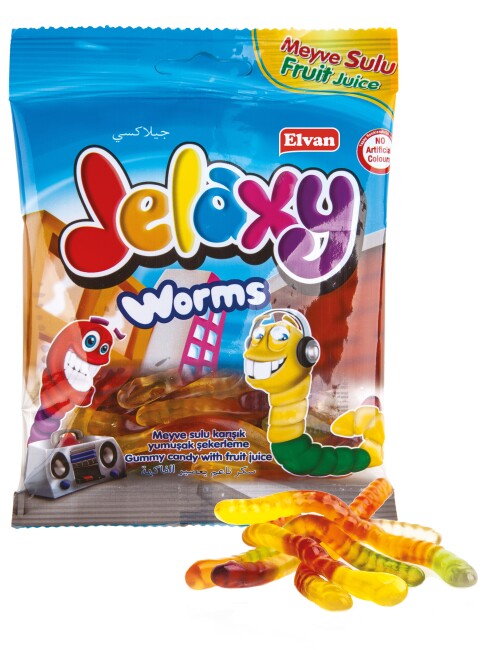 Jelaxy Worm 80 Gram 12 Pieces (1 Box) - 2