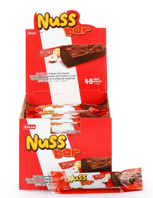 Nuss Bar Fındıklı 8 Gr. 48 Adet (1 Kutu) - Elvan