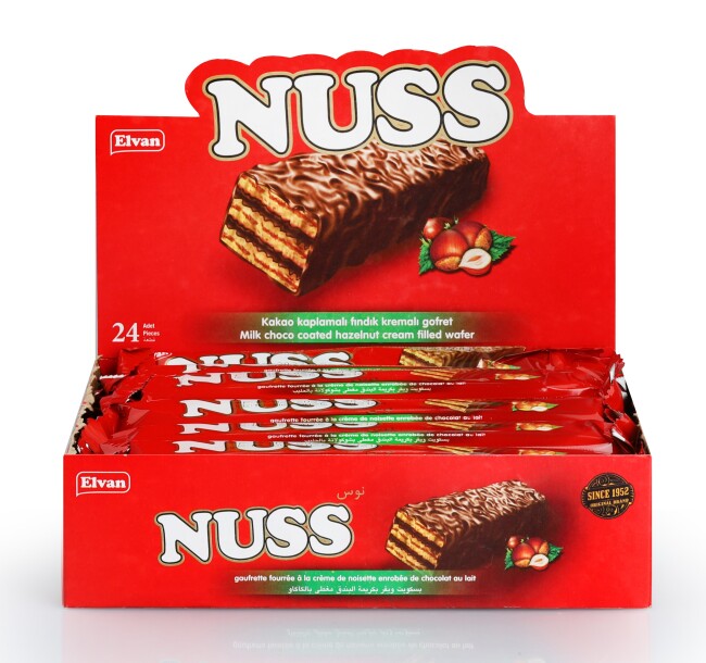 Nuss Gofret 18 Gr. 24 Adet (1 Kutu) - Elvan