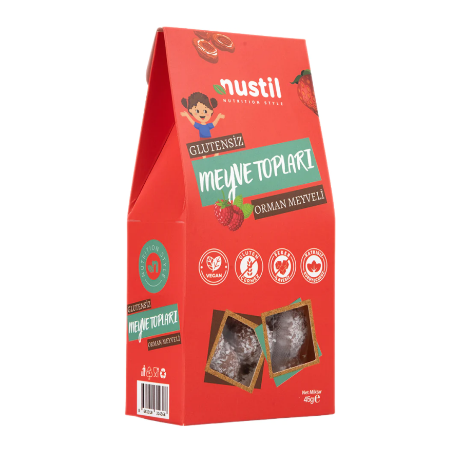 Nustil Glutensiz Orman Meyveli Meyve Topları 45 Gr. (1 Paket) - 1