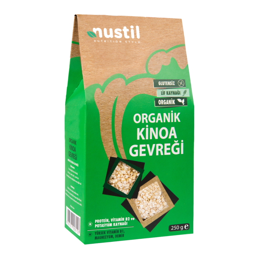 Nustil Organik Glutensiz Kinoa Gevreği 250 Gr. (1 Paket) - 1