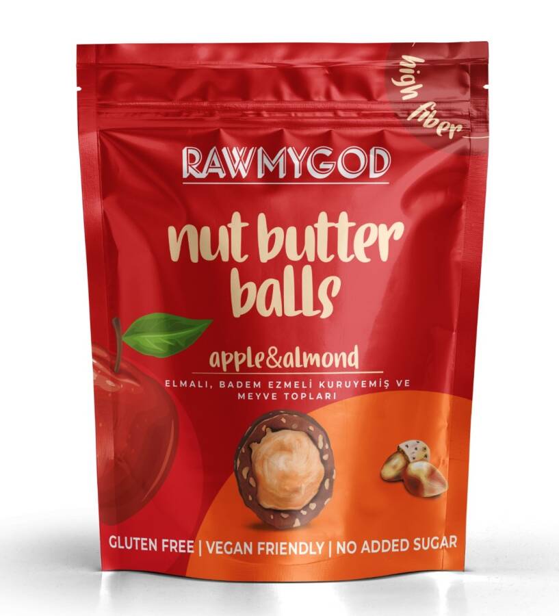 Rawmygod Apple Almond Paste Nuts and Fruit Balls 84 Gr. (1 package) - 1