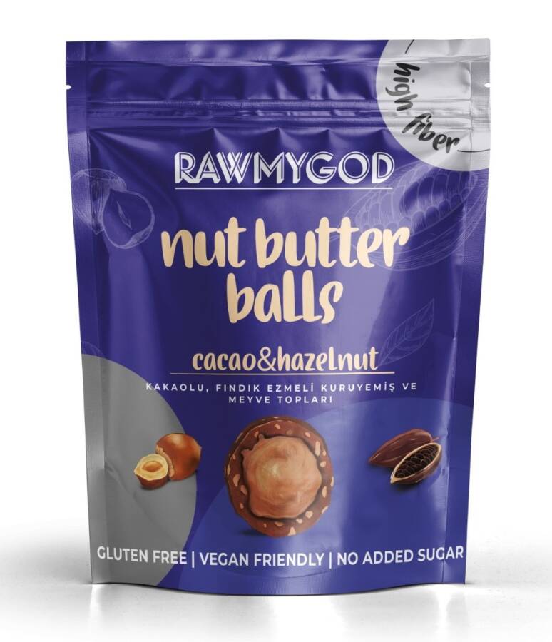 Rawmygod Nuts and Fruit Balls with Cocoa Hazelnut Paste 84 Gr. (1 package) - 1