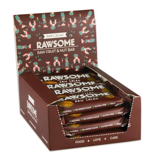 Rawsome Cocoa Nuts and Fruit Bar 40 Gr. 16 Pieces (1 Box) - 3