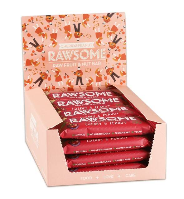 Rawsome Nuts and Fruit Bar with Sour Cherry and Peanut 40 Gr. 16 Pieces (1 Box) - 3