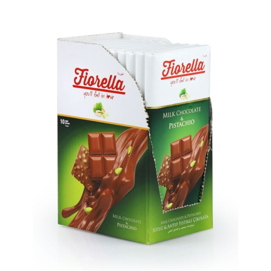 Fiorella Fıstıklı Tablet Çikolata 80 Gr. 10'lu (1 Kutu) - 3